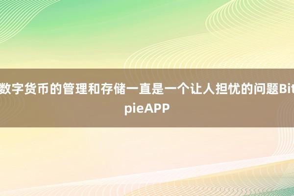 数字货币的管理和存储一直是一个让人担忧的问题BitpieAPP