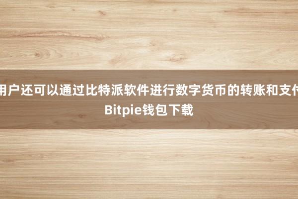 用户还可以通过比特派软件进行数字货币的转账和支付Bitpie钱包下载