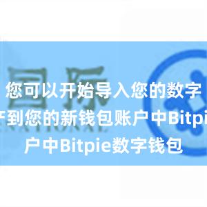 您可以开始导入您的数字货币资产到您的新钱包账户中Bitpie数字钱包